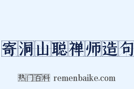 寄洞山聪禅师造句是什么意思的图片